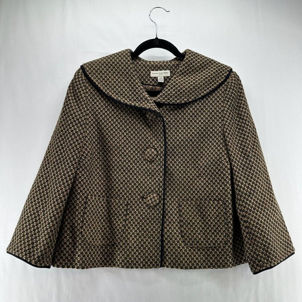 Amanda Smith Brown and Black Patterned Blazer - image 1